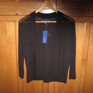 APT. 9 TEXTURE STRIPE BLACK SIZE S CARDIGAN NWT